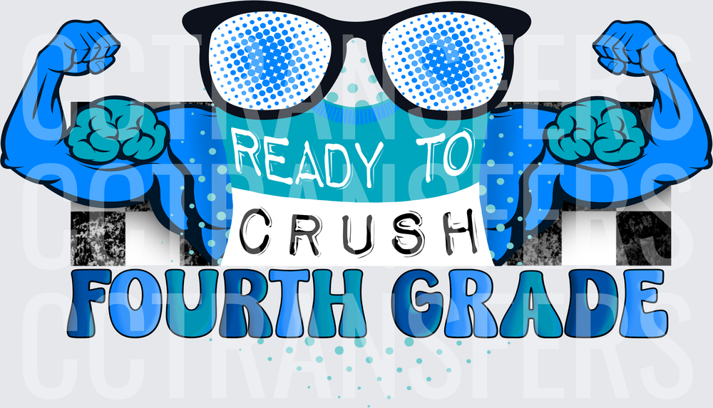 Ready To Crush Fourth Grade Flexing Arms Brain (DTF)