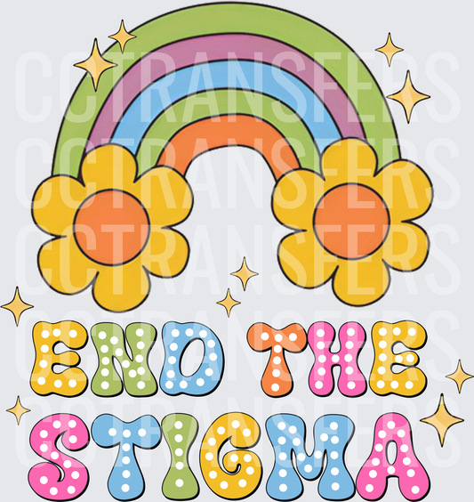 End The Stigma Retro Rainbow Groovy Flowers (DTF)