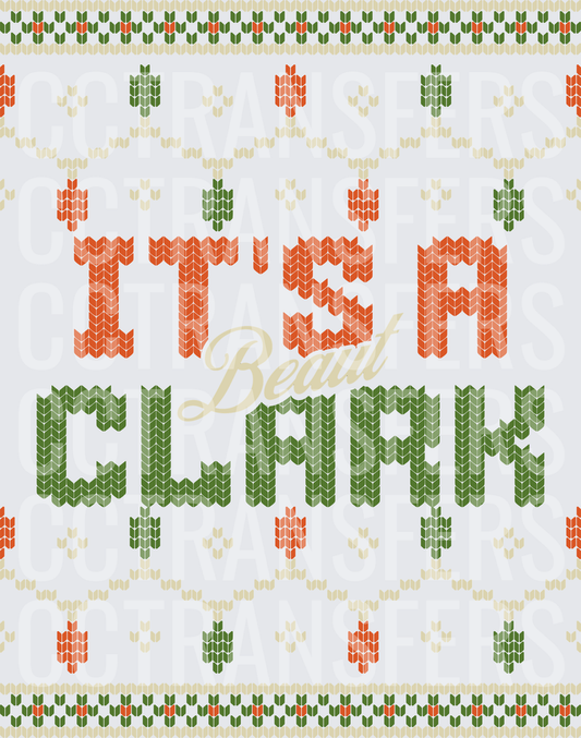 It's A Clark Ugly Christmas Sweater Knit Pattern (DTF)