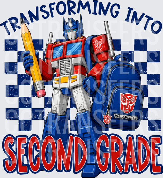 Transforming Into Second Grade Robot Back To School DTF