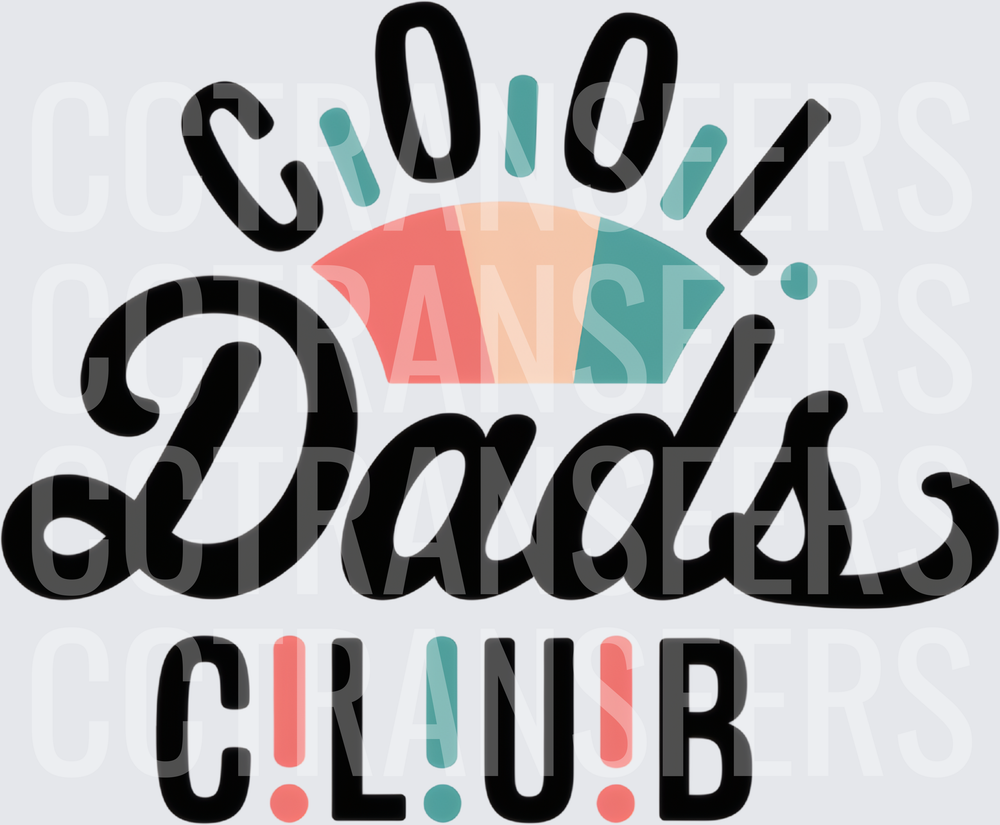 Cool Dads Club Retro Typography with Color Fan Accent (DTF)