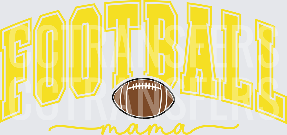 Football Mama Arched Varsity Letters with Football (DTF)