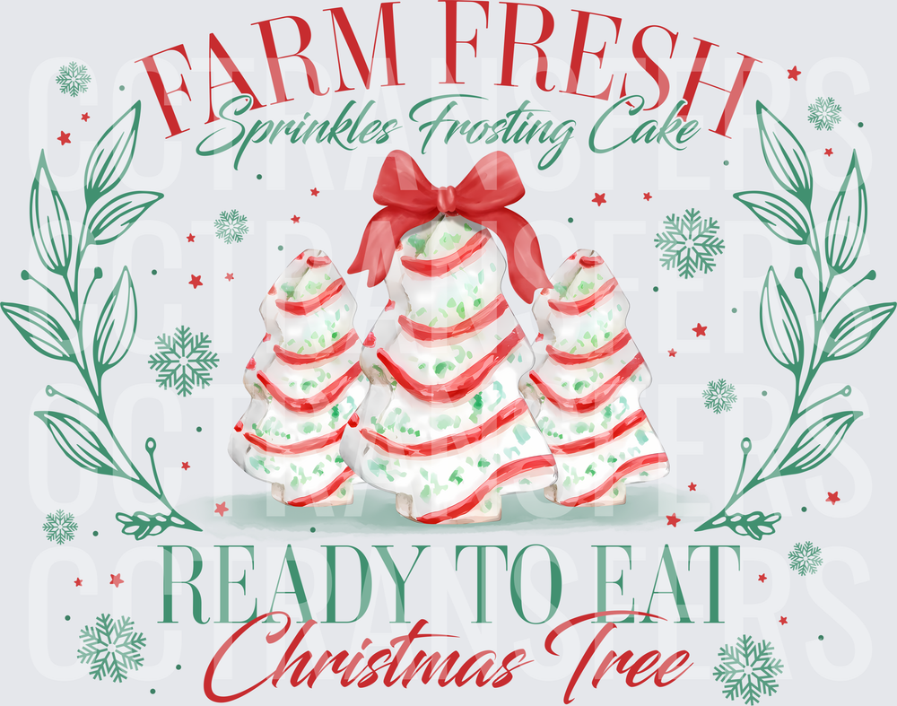 Farm Fresh Sprinkles Frosting Cake Ready To Eat Christmas Tree (DTF)