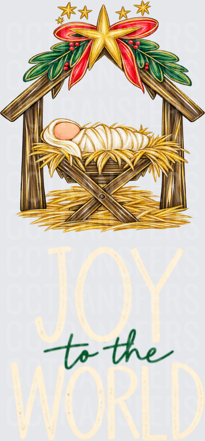 Joy to the World Nativity Manger Baby Christmas (DTF)