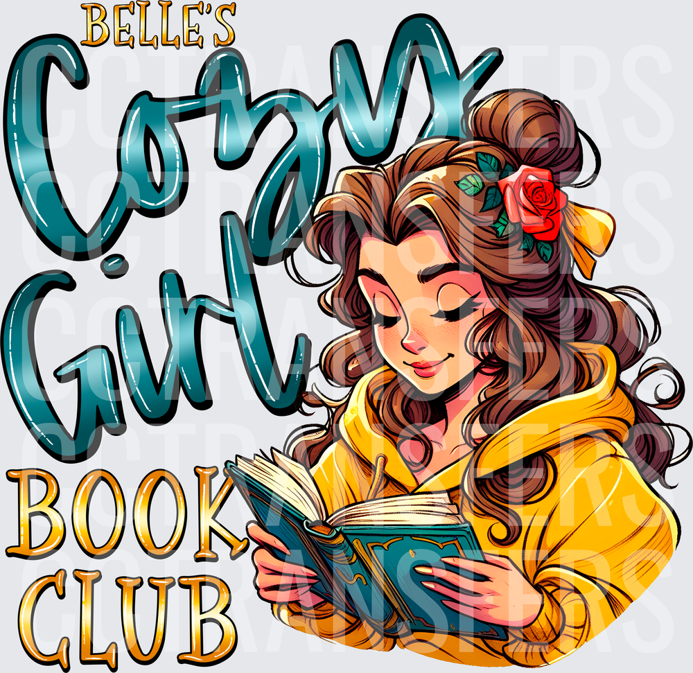 Cozy Girl Book Club Reading Princess DTF