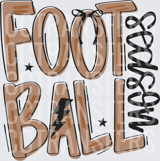Football Season Mama Bold Lettering with Lightning Bolt (DTF)