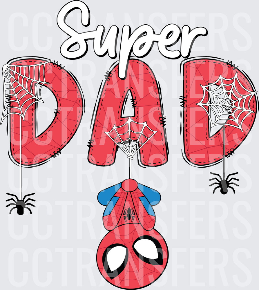 Super Dad Hanging Superhero Spider Design (DTF)