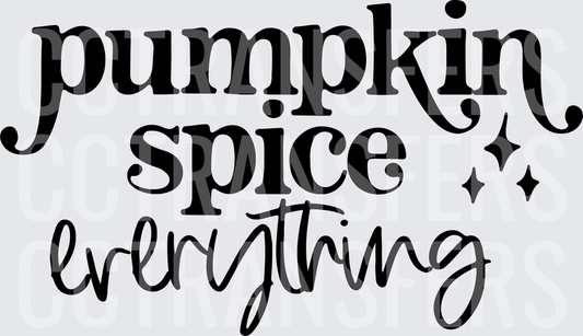 Pumpkin Spice Everything Fall Typography with Stars (DTF)