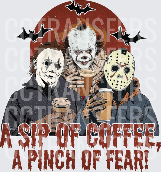 Michael Myers Pennywise Jason Voorhees Coffee Fear DTF