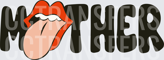 MOTHER Rock Tongue Lips Retro Bold Text (DTF)