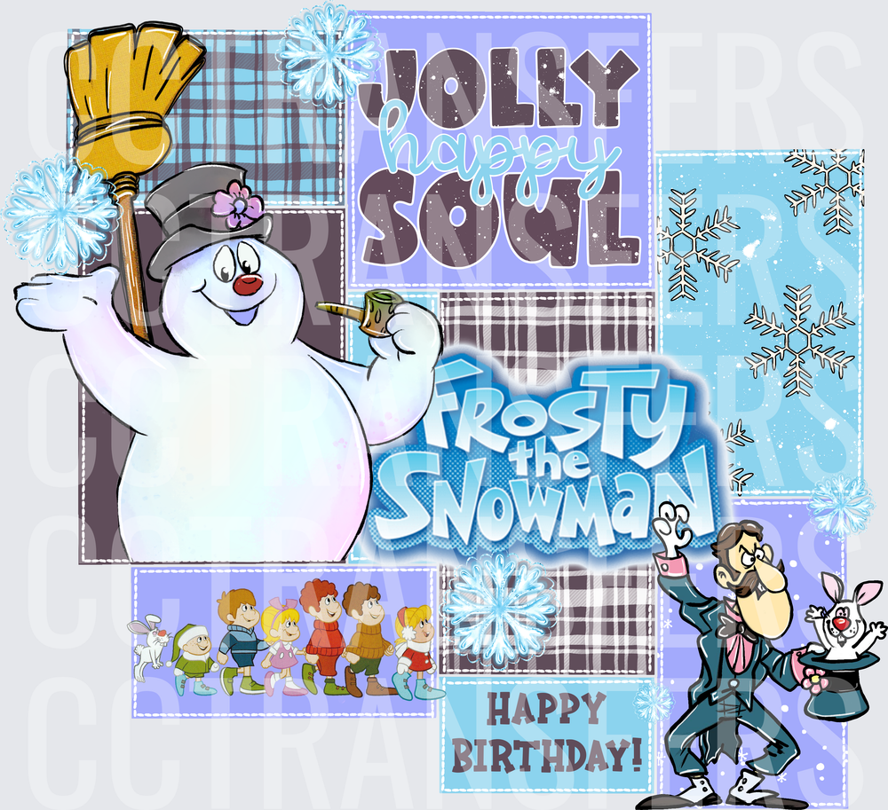 Jolly Happy Soul Frosty the Snowman Happy Birthday (DTF)