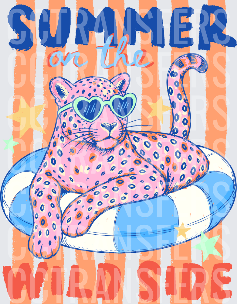 Summer on the Wild Side Pink Leopard Float DTF