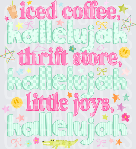 Iced Coffee Hallelujah Thrift Store Little Joys (DTF)