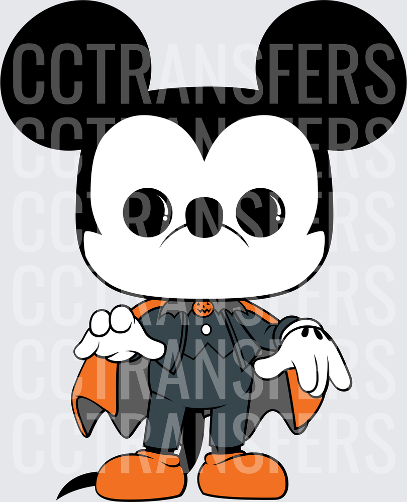 Chibi Halloween Vampire Mouse Dracula Cape Pumpkin (DTF)