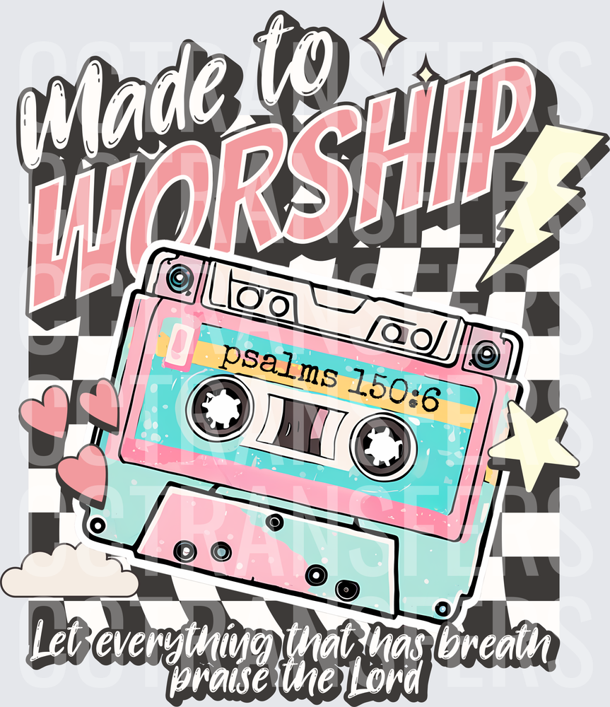 Made to Worship Psalms 150:6 Retro Cassette Tape (DTF)
