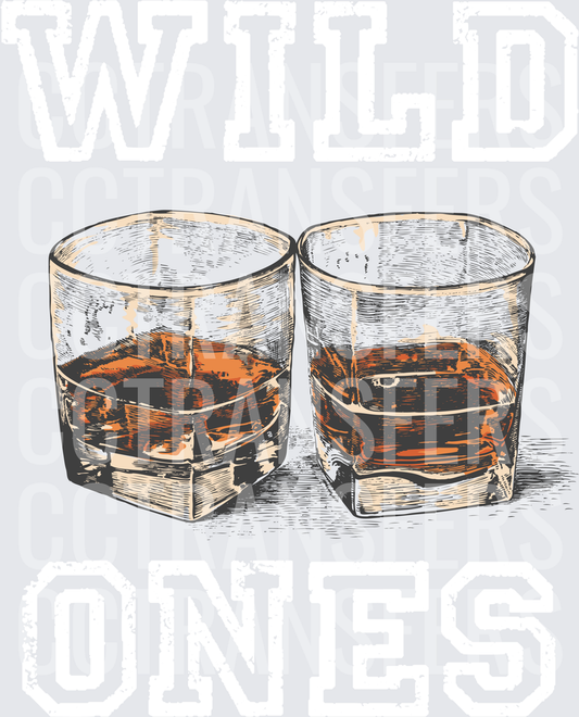 Two Whiskey Rocks Glasses Vintage Sketch Illustration (DTF)