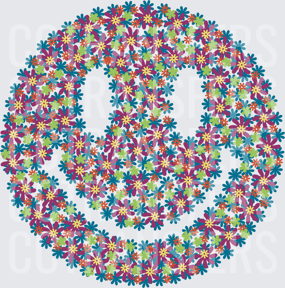 Floral Peace Sign Boho Daisy Mosaic (DTF)