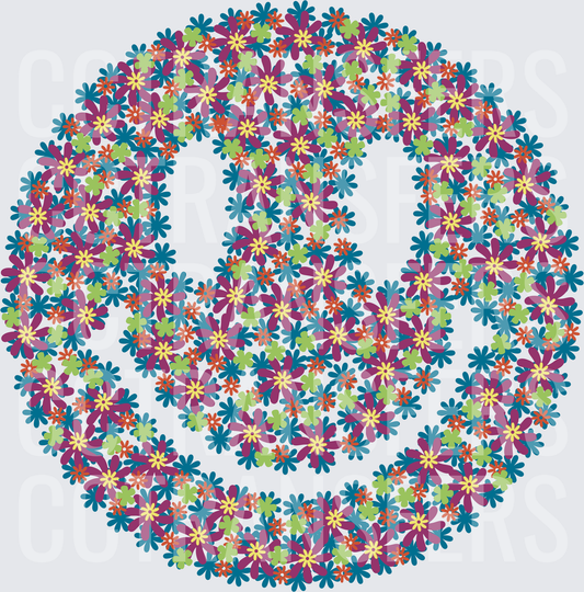 Floral Peace Sign Boho Daisy Mosaic (DTF)