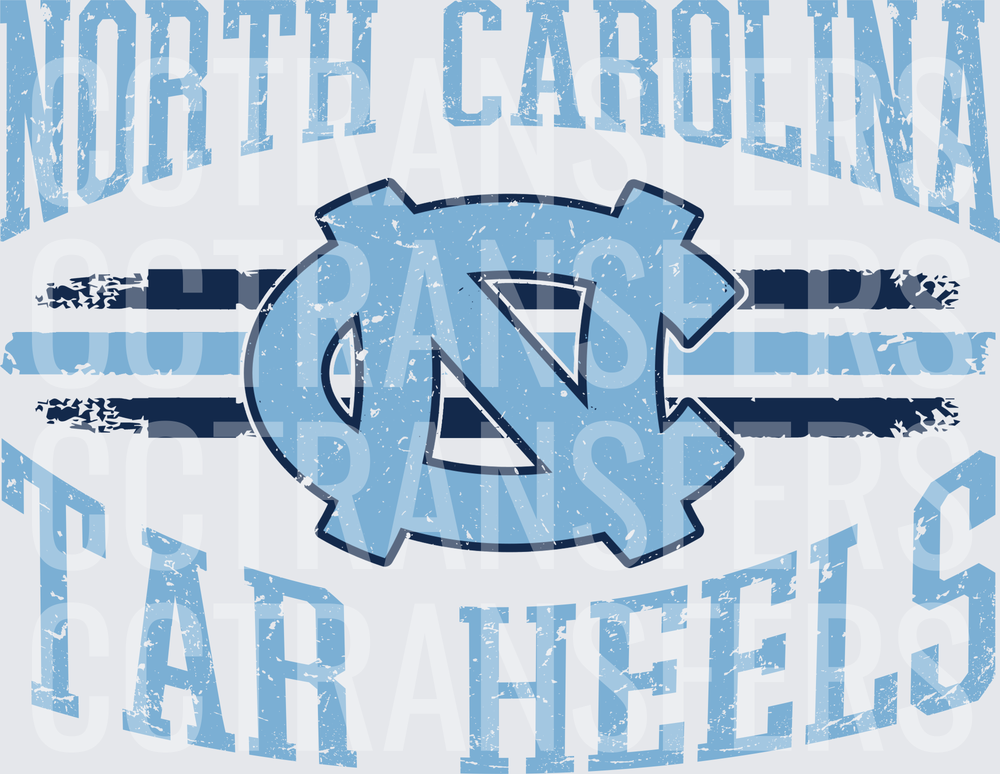 Vintage Distressed NC Tar Heels Logo Stripe Graphic (DTF)