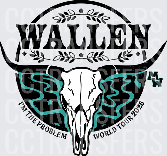 Wallen I'm The Problem World Tour 2025 Bull Skull (DTF)