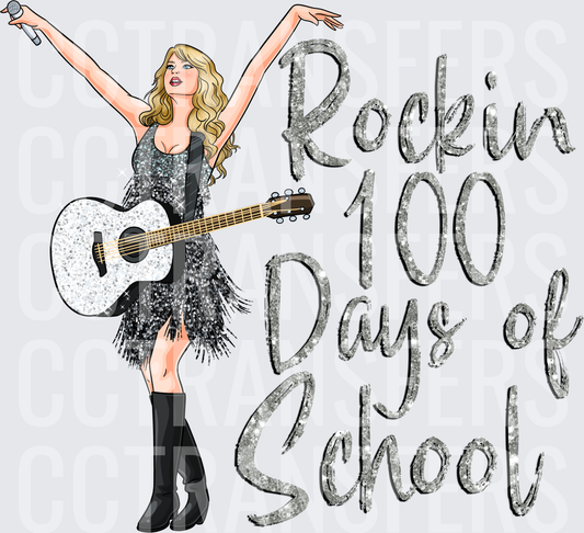 Rockin 100 Days of School Blonde Singer Guitar (DTF)