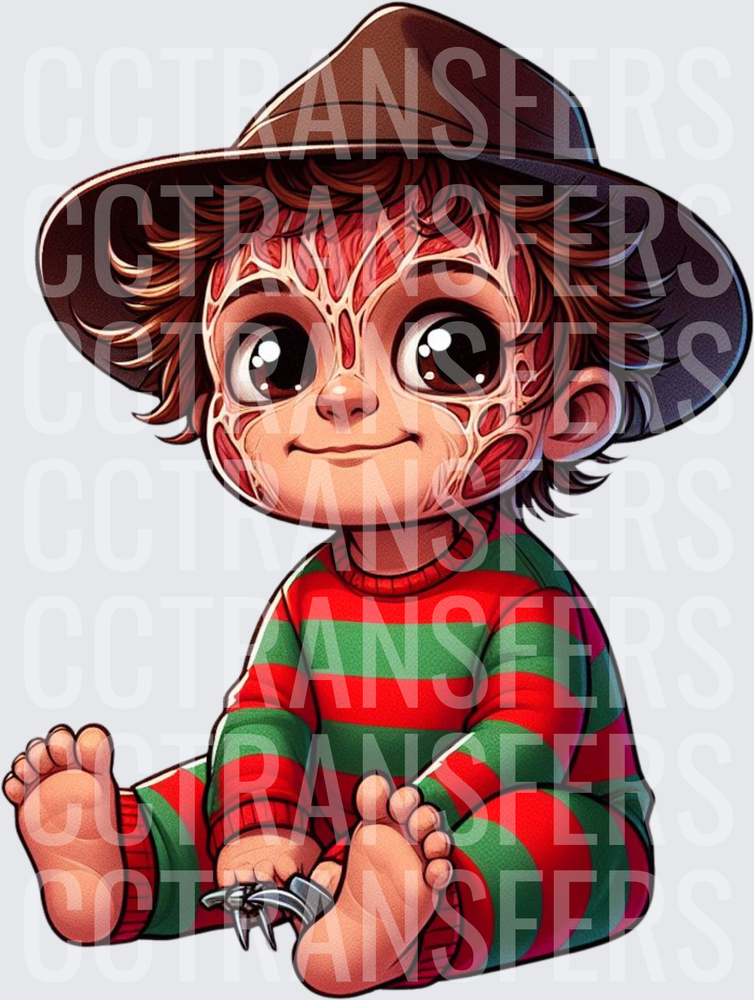 Cute Baby Horror Villain Striped Sweater Fedora Claws (DTF)
