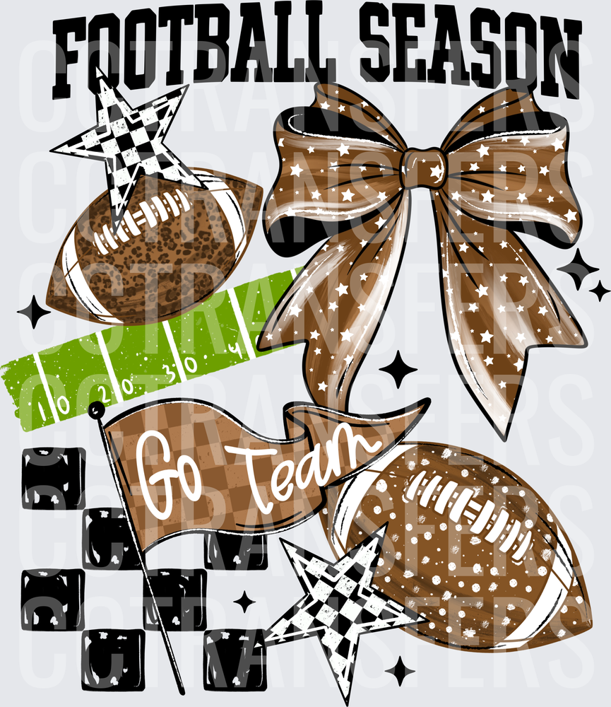 Football Season Go Team Coquette Bow Collage (DTF)