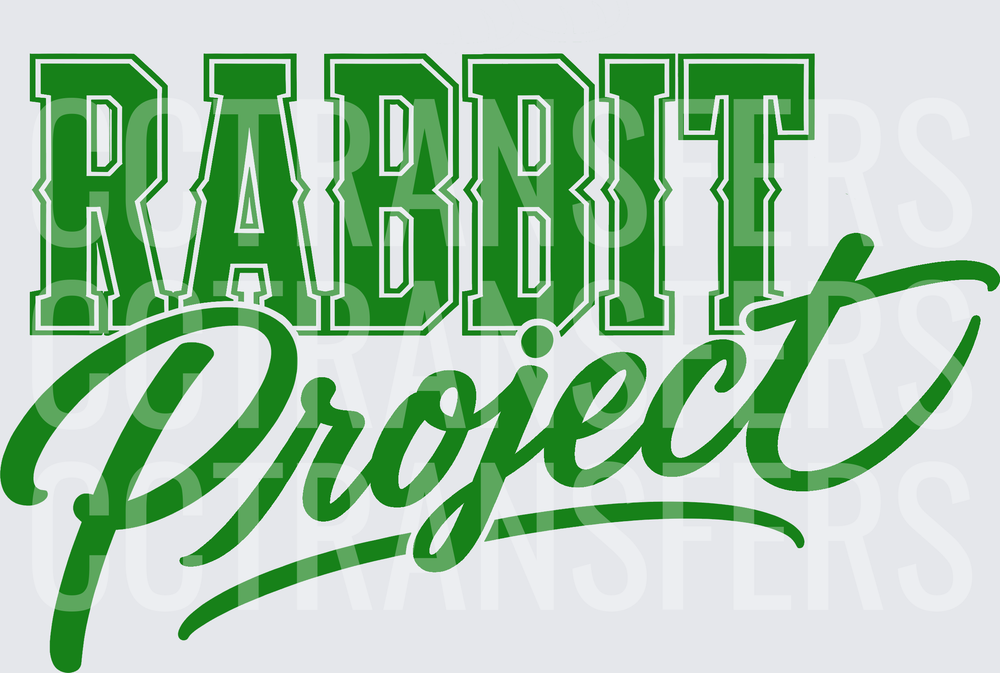 Green Varsity and Script Rabbit Project Logo (DTF)
