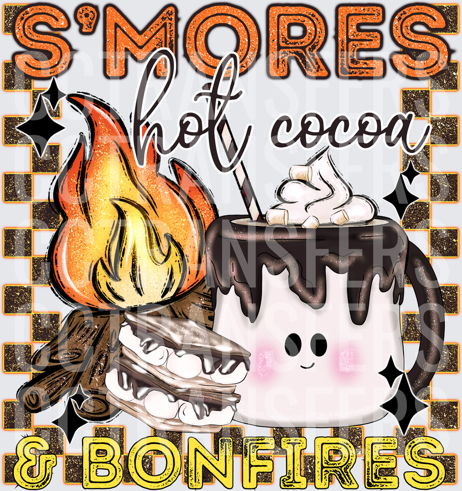 S'mores Hot Cocoa & Bonfires Cute Marshmallow (DTF)