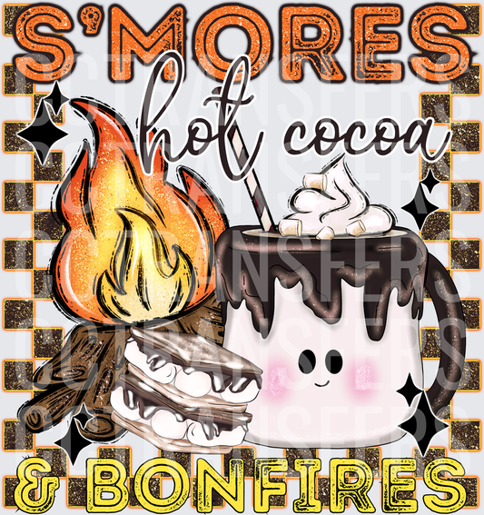 S'mores Hot Cocoa & Bonfires Cute Marshmallow (DTF)