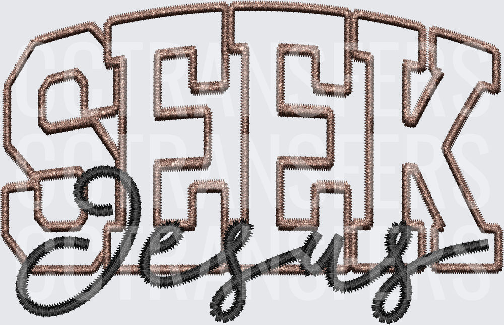 Seek Jesus Embroidery Style Varsity Lettering (DTF)