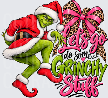 Let's Go Do Some G-Man Stuff Leopard Bow Christmas (DTF)