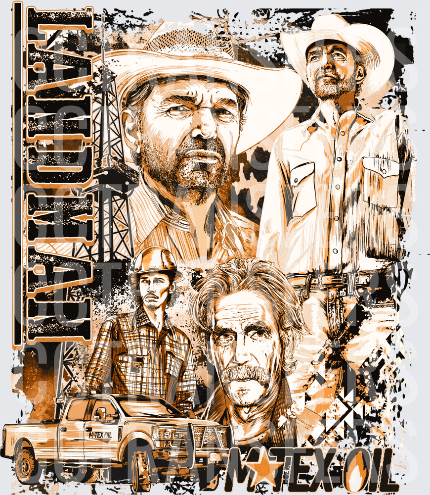 Landman M-Tex Oil Field Worker Collage (DTF)