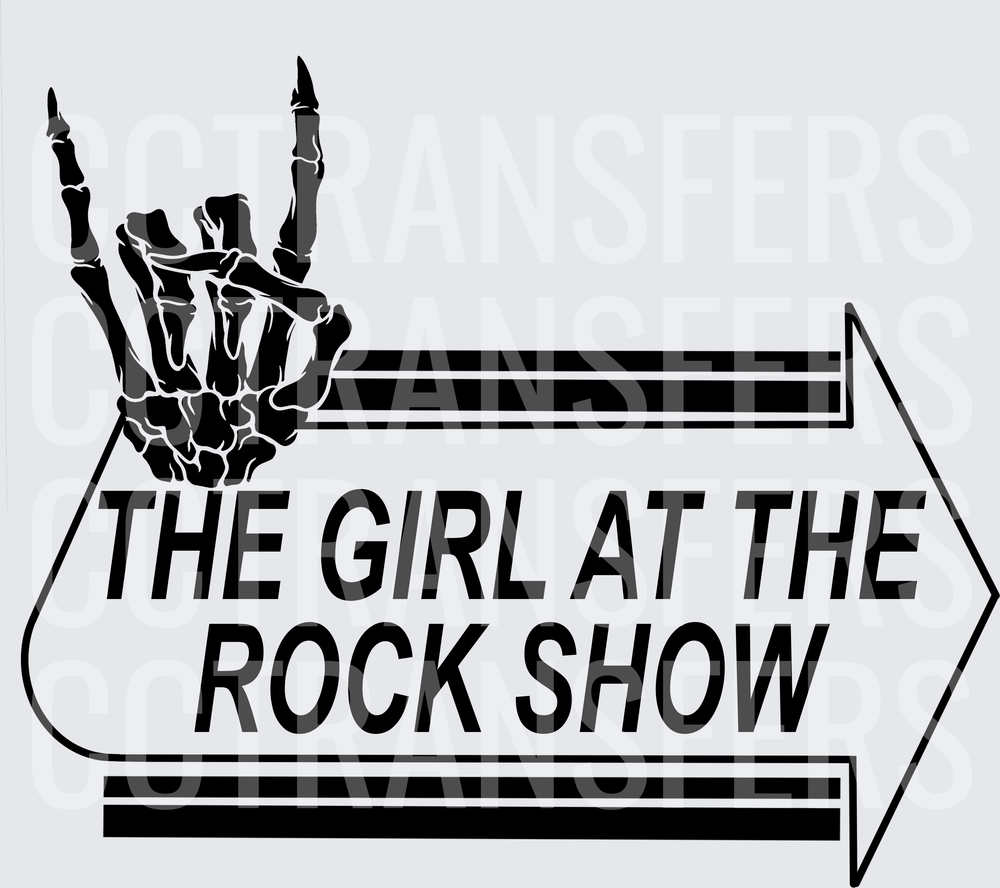 The Girl At The Rock Show Skeleton Hand Rock On (DTF)