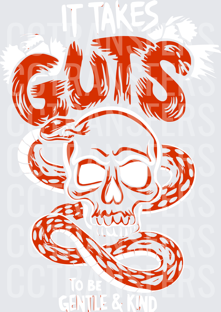 Red GUTS Skull Snake Wrap Bold Graphic (DTF)
