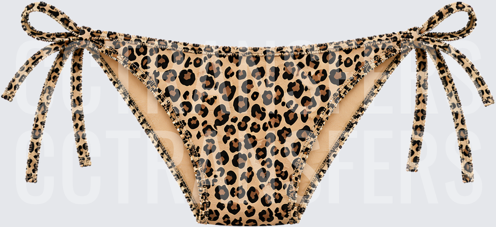 Leopard Print Side-Tie Bikini Bottom (DTF)