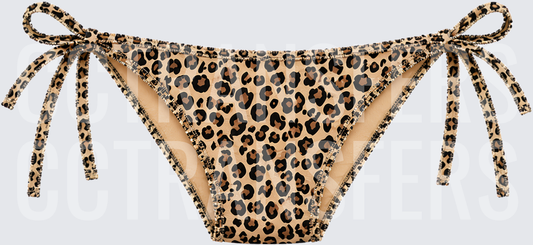 Leopard Print Side-Tie Bikini Bottom (DTF)