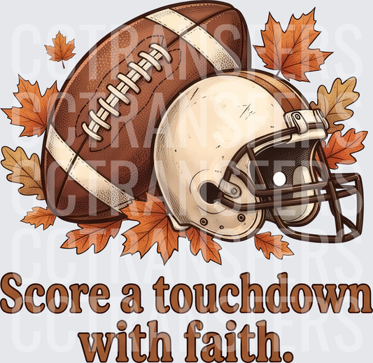 Score A Touchdown With Faith Fall Football Helmet (DTF)