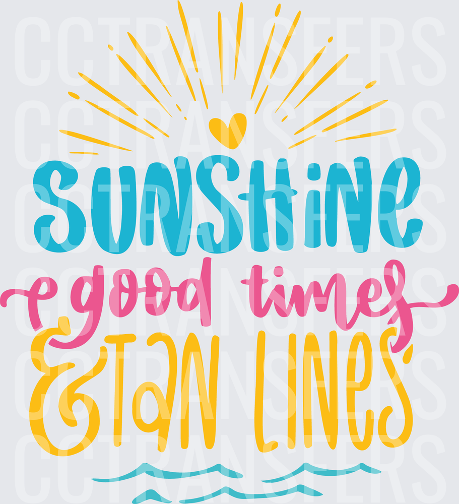 Sunshine Good Times & Tan Lines Summer Lettering (DTF)