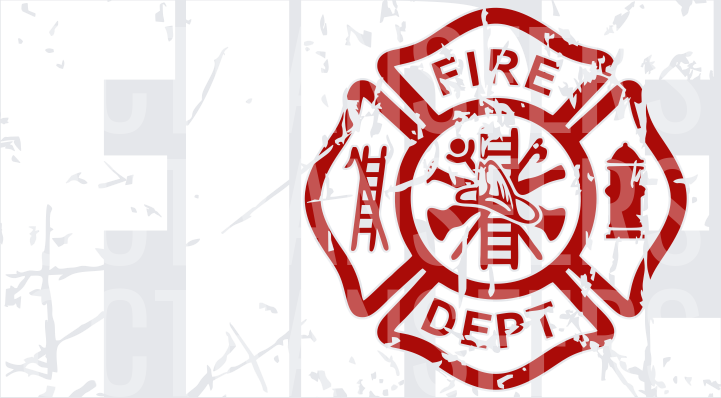 Red Distressed Maltese Cross Fire Dept Badge (DTF)