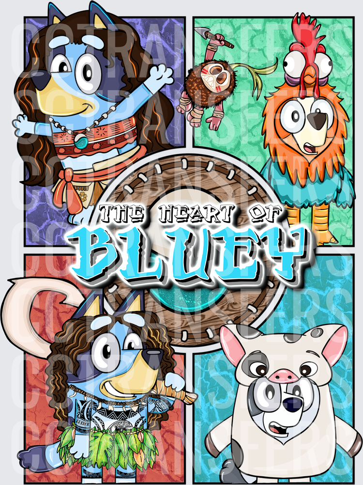 The Heart Of Bluey Polynesian Adventure Characters (DTF)