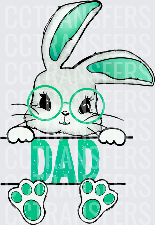 Cute Easter Bunny with Glasses DAD (DTF)