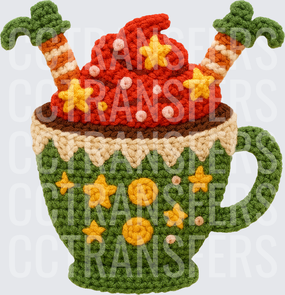 Crochet Holiday Mug With Elf Legs Sticking Out (DTF)
