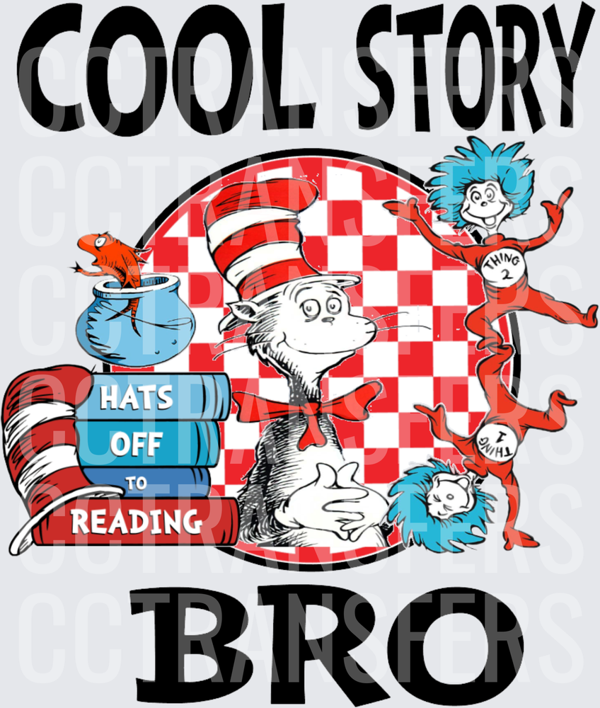 Cool Story Bro Hats Off To Reading Storybook Characters (DTF)
