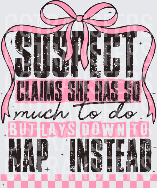 Suspect Claims She Has So Much To Do But Naps Instead (DTF)
