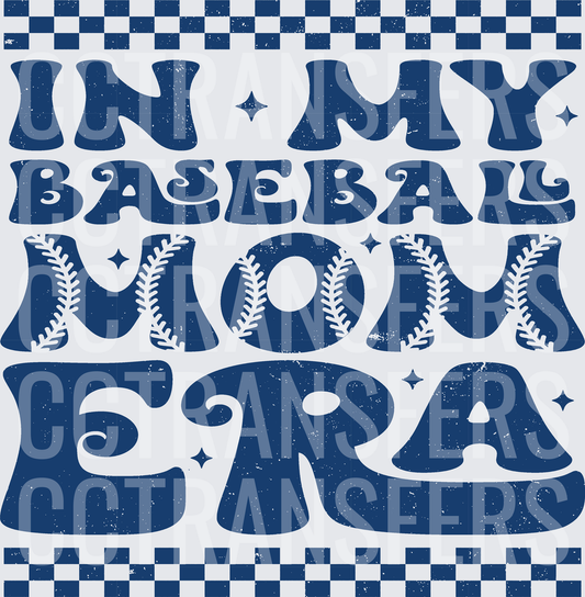 In My Baseball Mom Era Retro Distressed Blue (DTF)