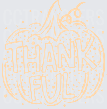 Thankful Pumpkin Sketch with Speckled Dots (DTF)
