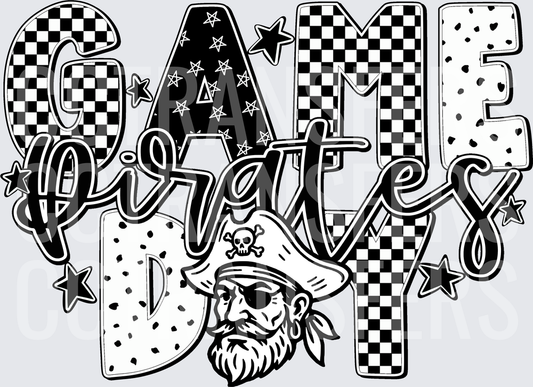Game Day Pirates Checkered Star Pirate Mascot (DTF)