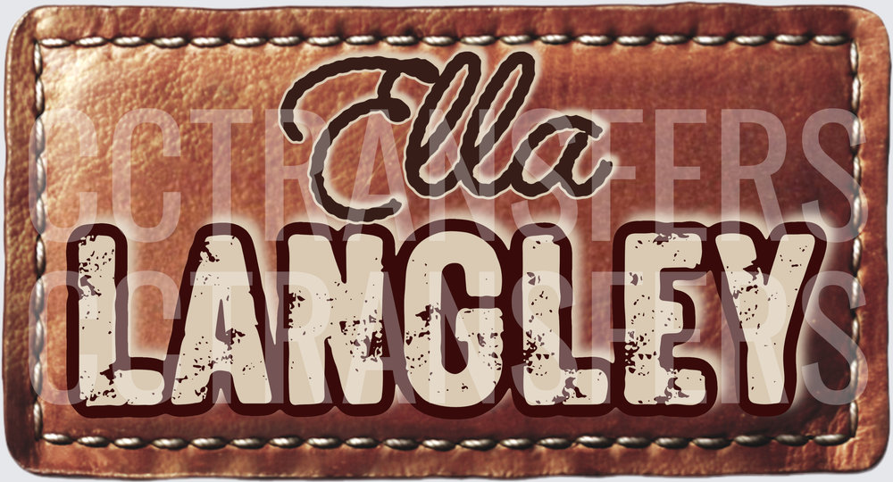 Ella Langley Distressed Leather Patch Name Design (DTF)