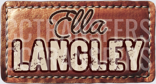 Ella Langley Distressed Leather Patch Name Design (DTF)